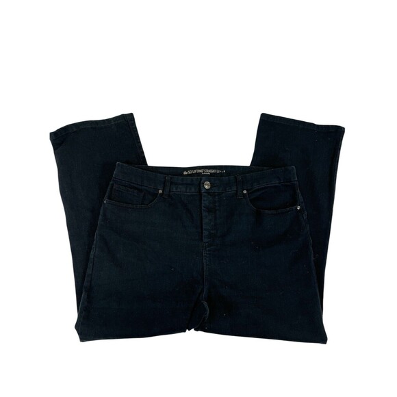 Chico's Jeans Womens 2 Short Black So Lifting‎ Straight Leg Pants Denim 34 waist - Picture 1 of 10